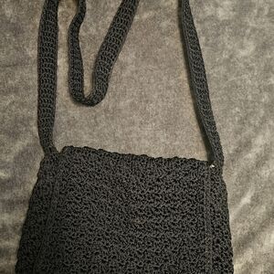 The Sak Black Crochet Crossbody Bag